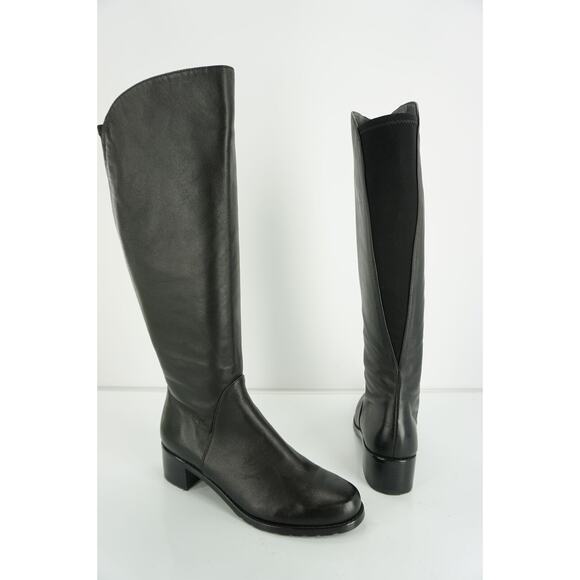 Stuart Weitzman Black leather Arlington Stretch riding boots Size 5.5 New $595 - Picture 7 of 12